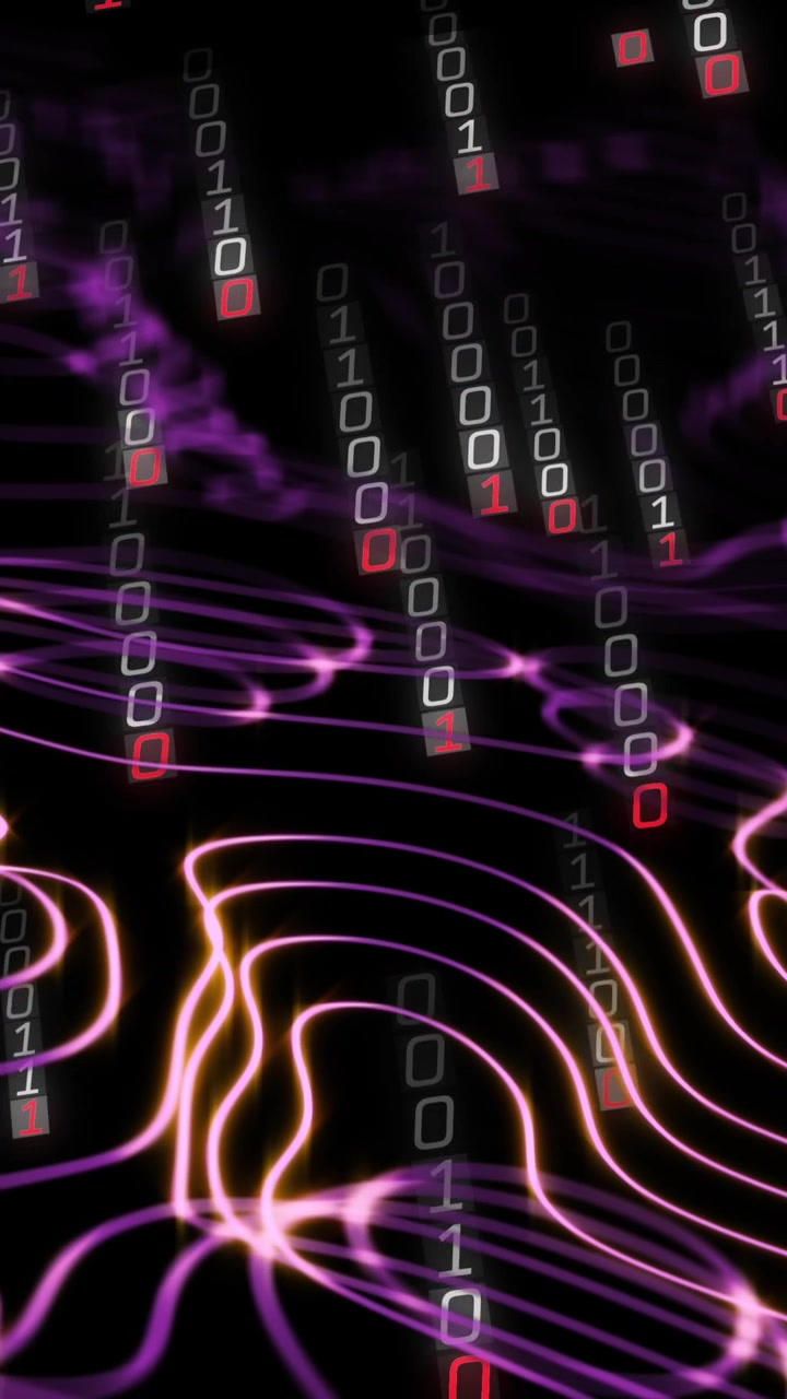 Animation of binary coding data processing over network of connections