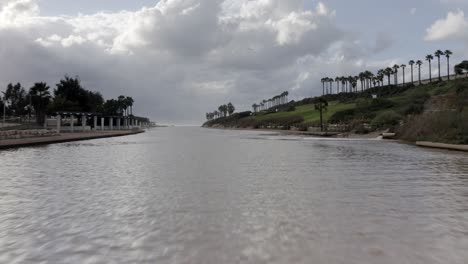 canal and bridge in a coastal park