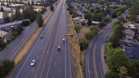 electronic sign on a california highway reminds drivers not to drink and drive on a holiday weekend - aerial