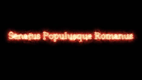senatus populusque romanus escrito con fuego. bucle