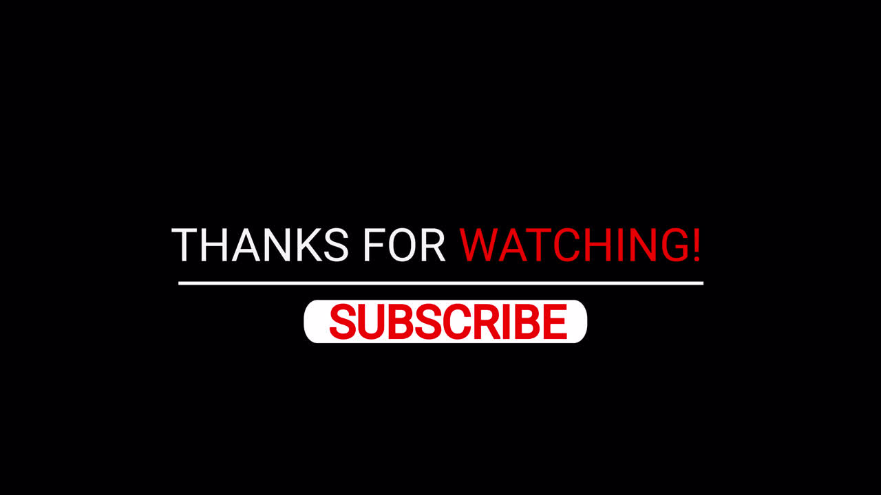 Thanks for Watching and Subscribe Call to Action Animation