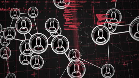 animación de la red de conexiones a través del procesamiento de datos