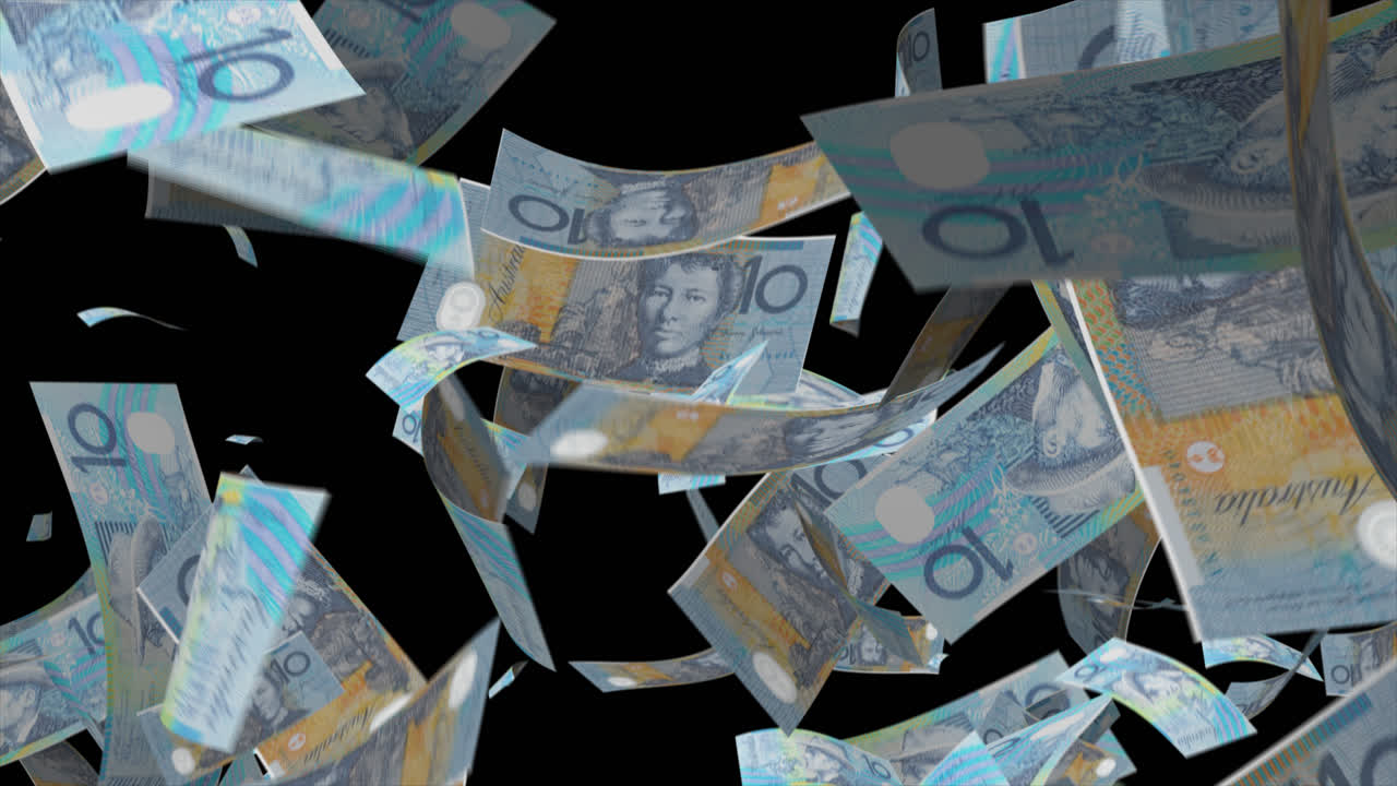 호주 10달러 지폐가 떨어졌다.