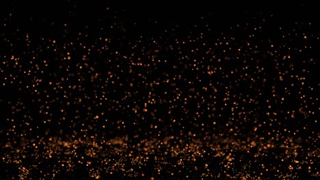 fondo de lluvia dorado abstracto con partículas brillantes de bokeh brillantes,