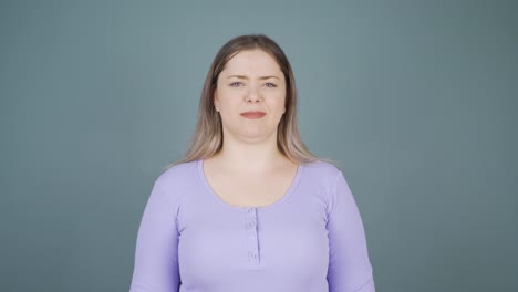 the young woman is disgusted.