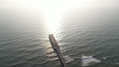 Aerial-footage-of-enitre-Pondicherry-formerly-known-as-Pondicherry,-one-of-the-oldest-french-colonies-has-historic-structures