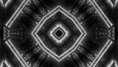 Monochrome-Dark-Light-Kaleidoscope-Witchcraft-Spiritual-Pattern,-3D-Loo