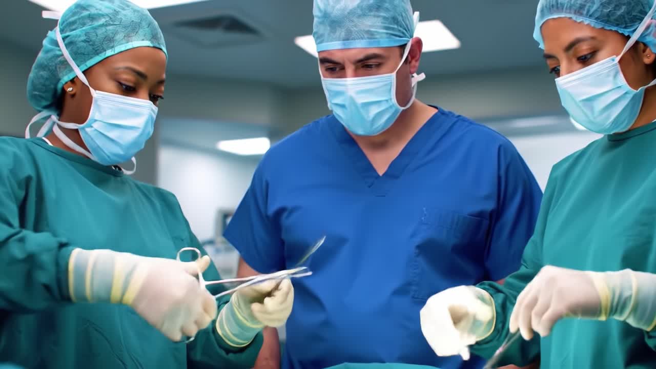 equipo quirúrgico en la sala de operaciones