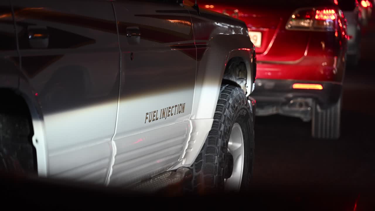A car stops during a traffic jam in Dubai, UAE