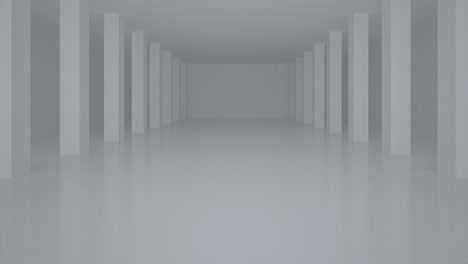 Animation of multicoloured abstract shapes over white modern interiors