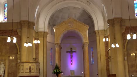 shot of religious chapel or funeral home for funeral service