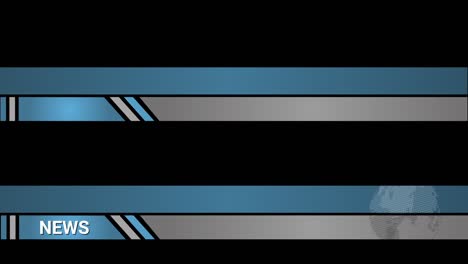 original animated lower third for titles at black background. blue color. set animation for titles. place over media file and add text. lower thirds can be used in television news production