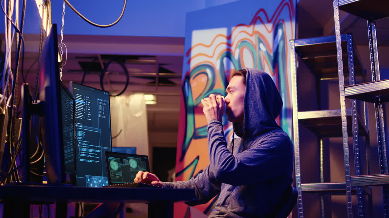 Underground hacker cracking software