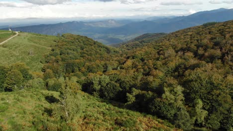 Drone-flying-over-Pyrenees-in-France-during-summer-season