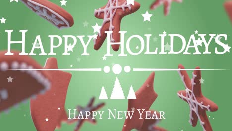 Animation-of-ginger-bread-falling-over-happy-holidays-text