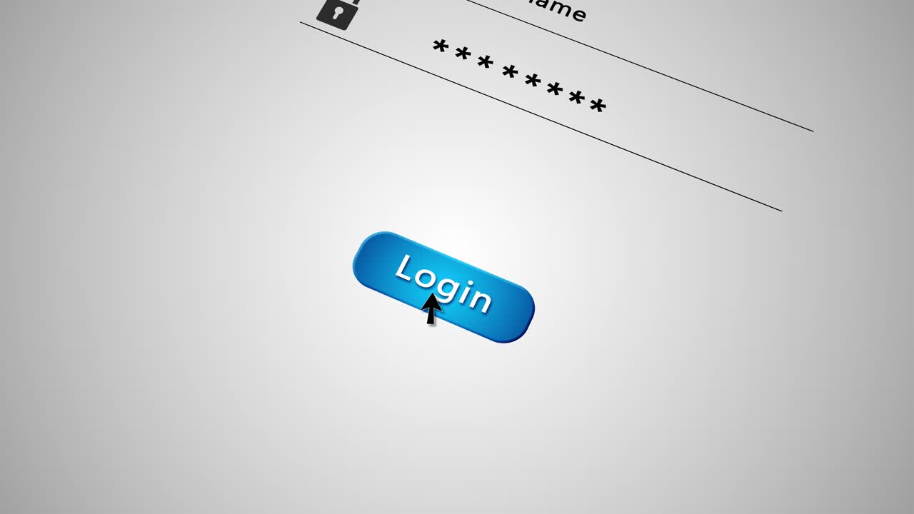 Computer security stock login form password animation enter password login close up security