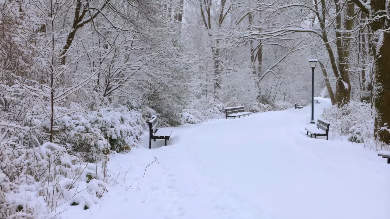 Snowy Path in a Winter Park