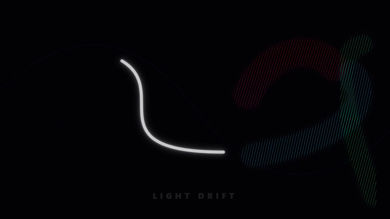 Motion graphic astratta di linee luminose e forme geometriche