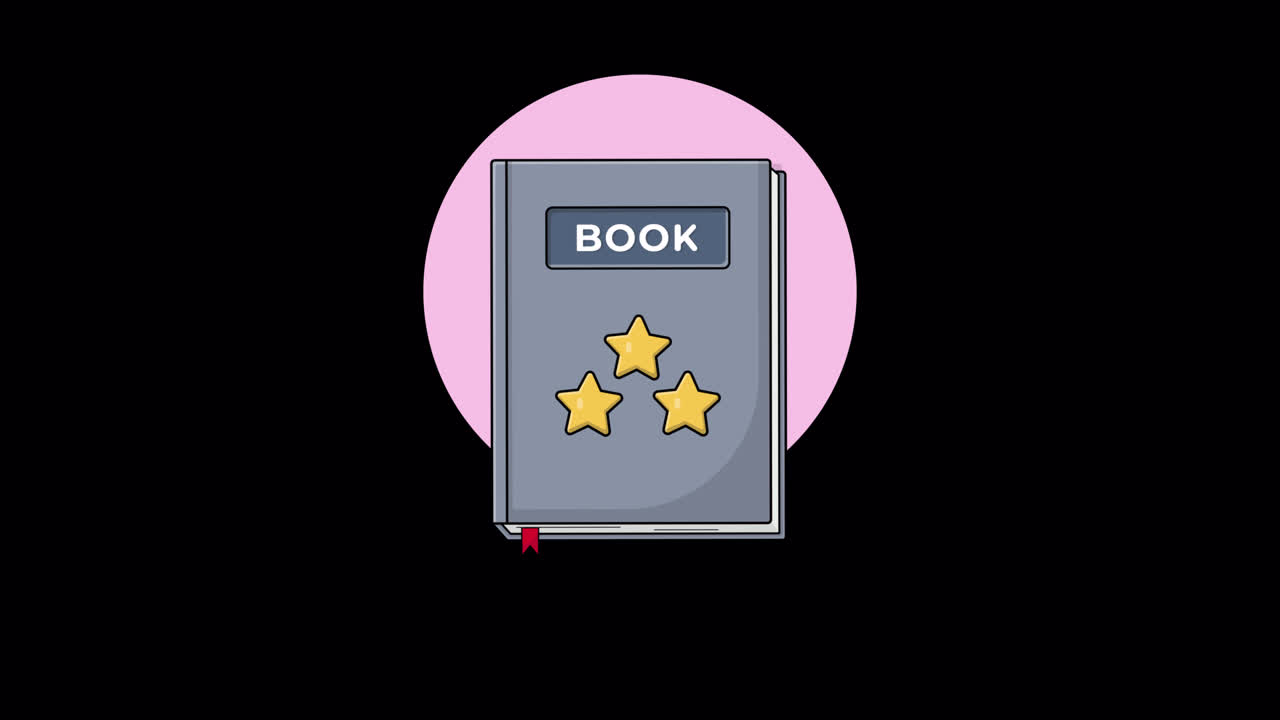 Animated Cartoon Book with Stars Rating