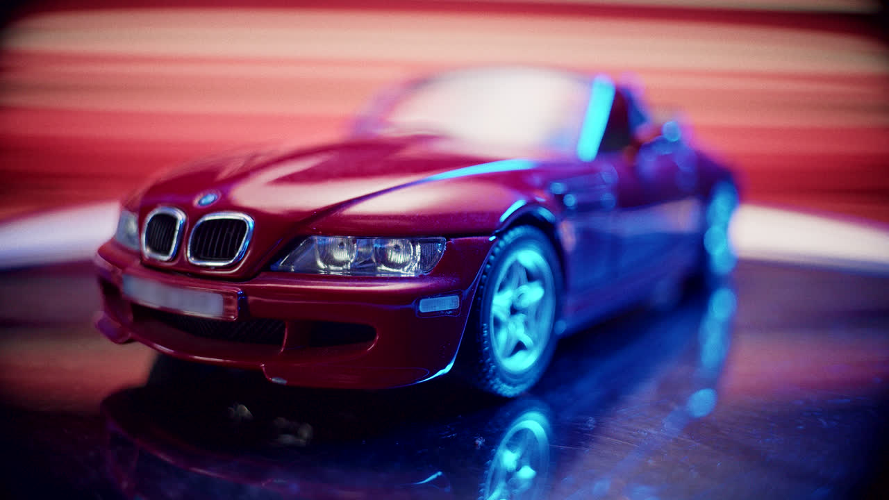 Close-up of a Red Toy BMW Z3 Car