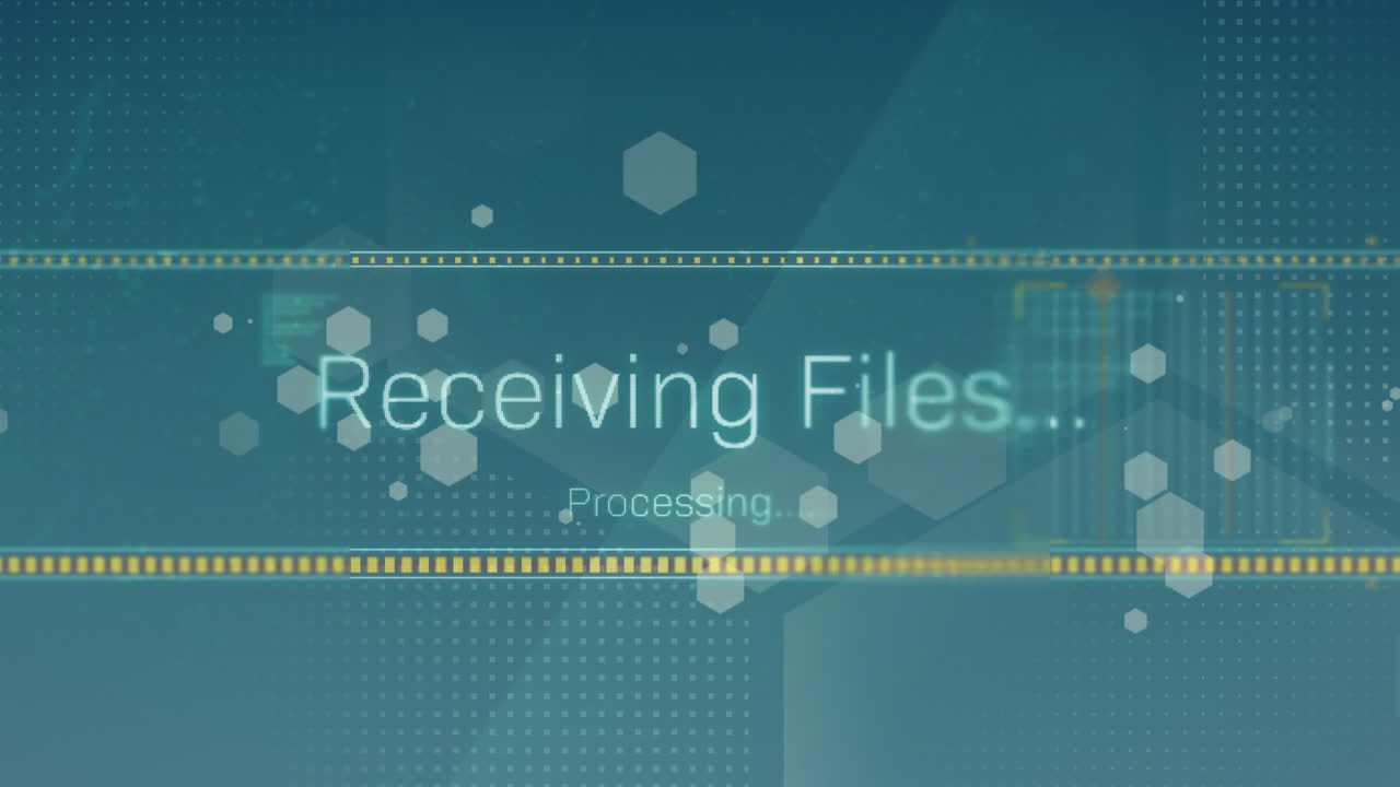 animación del procesamiento de datos sobre un fondo verde