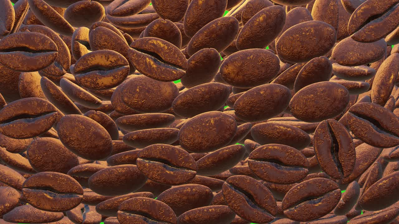 los granos de café aislados en el fondo de chromakey. explosión de café.