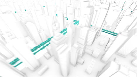 connected city information highways render with motion blur