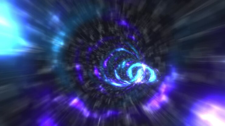 3D Space Tunnel. Space travel, space tunnel in the Galaxy.