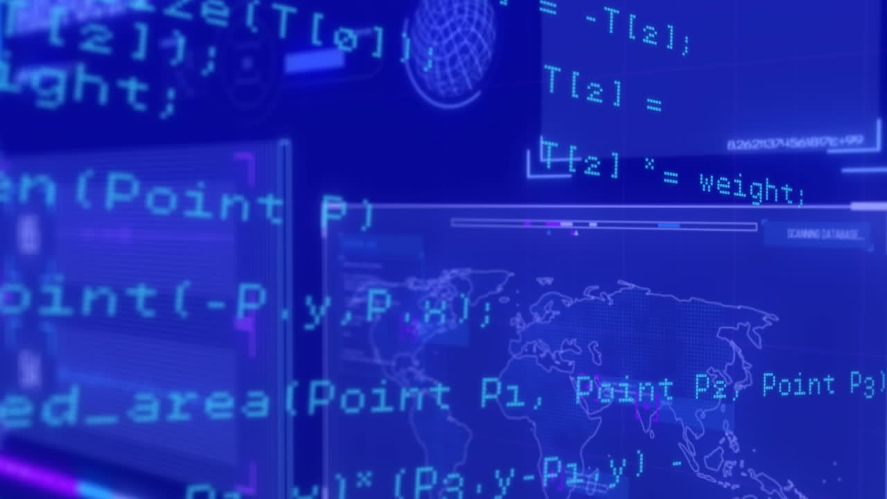 animación del procesamiento de datos en la interfaz
