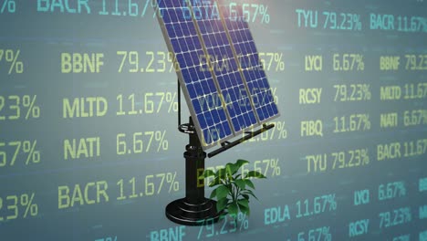 animación del procesamiento de datos en paneles solares