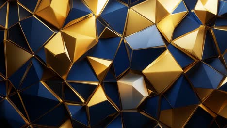 patrón geométrico abstracto de triángulos dorados y azules
