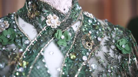 beautiful green wedding dresses on a mannequins with