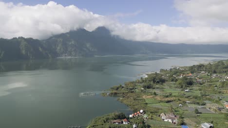 batur lake active volcano mount bali indonesia