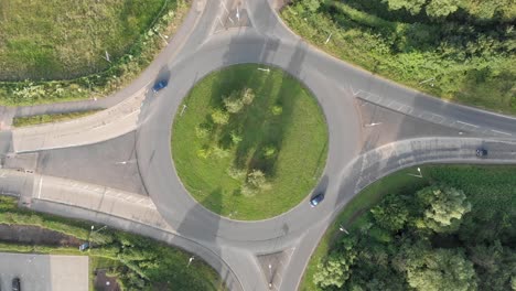 An-aerial-view-of-a-roundabout-in-England