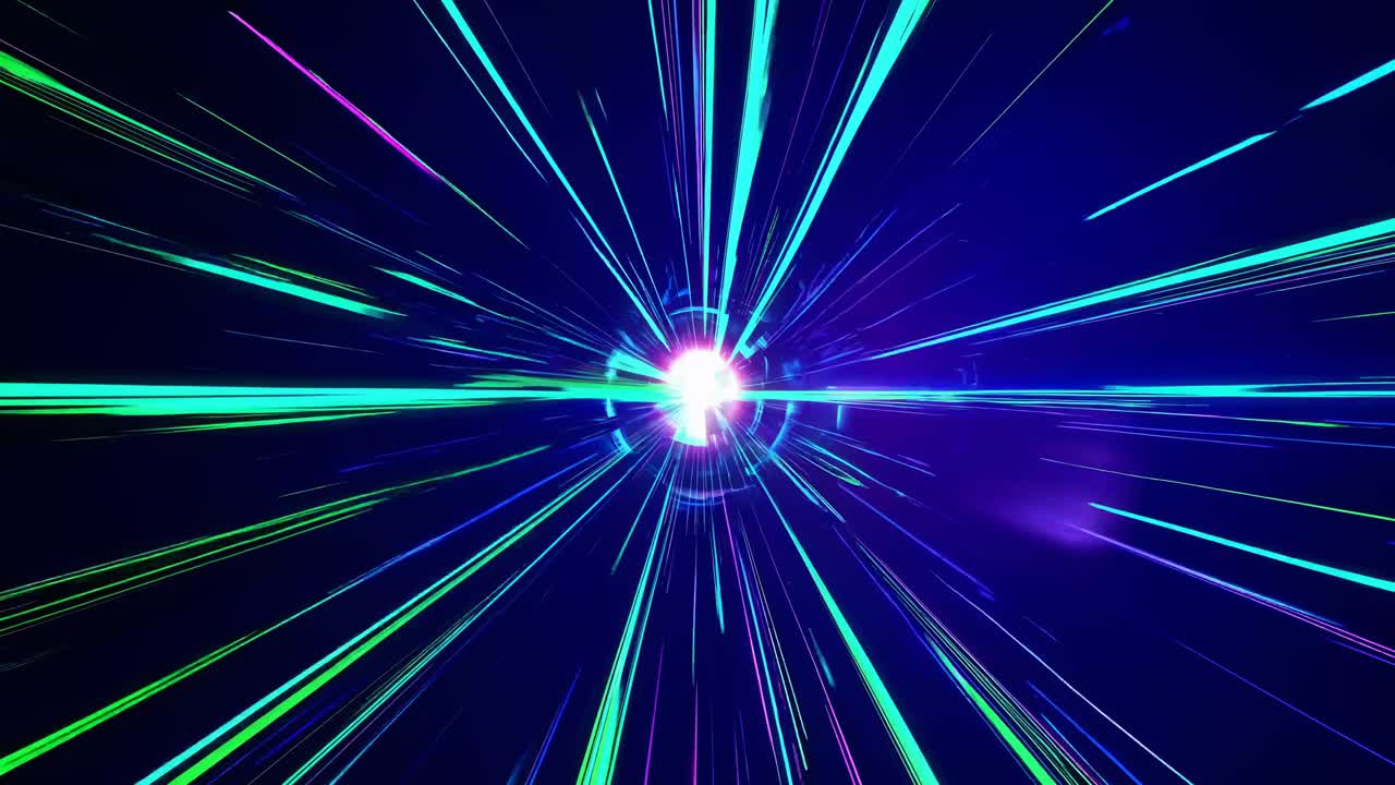 Abstract Speed Tunnel with Colorful Light Streaks