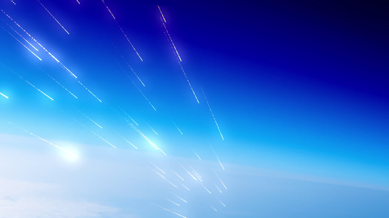 Meteor Shower Entering Atmosphere