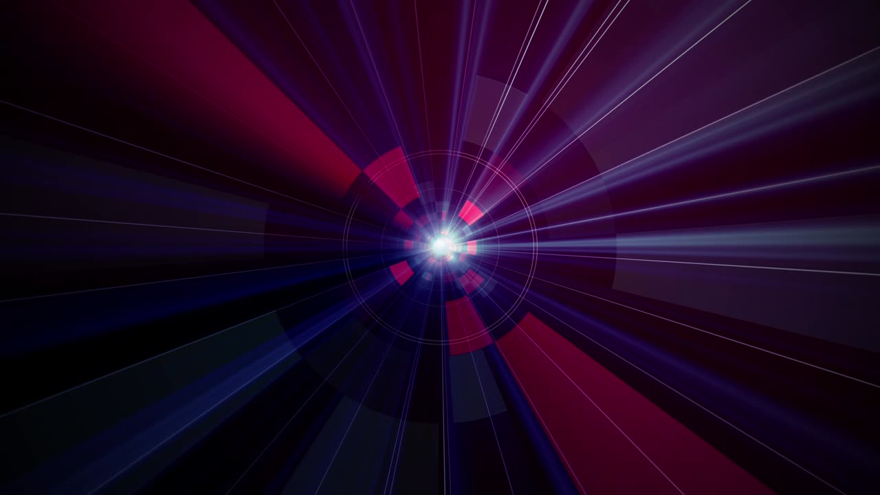 abstract dark hud speed tunnel con rayos de luz gráficos de movimiento 4k para led, tv, música, espectáculo, conciertos. fondo de animación para estilo vintage retro futurista.