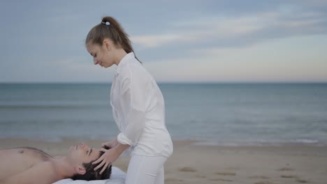 beach massage session