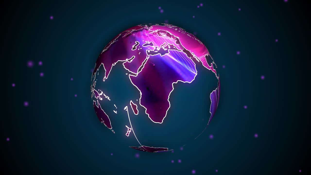 animación digital del globo terrestre girando. tecnología de fondo de noticias animación del globo terrenal.