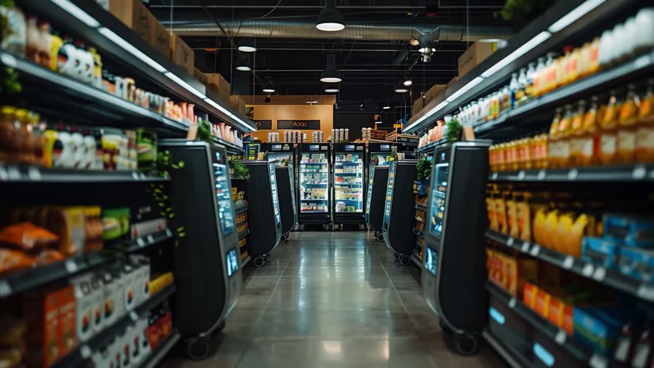 Inside a supermarket aisle