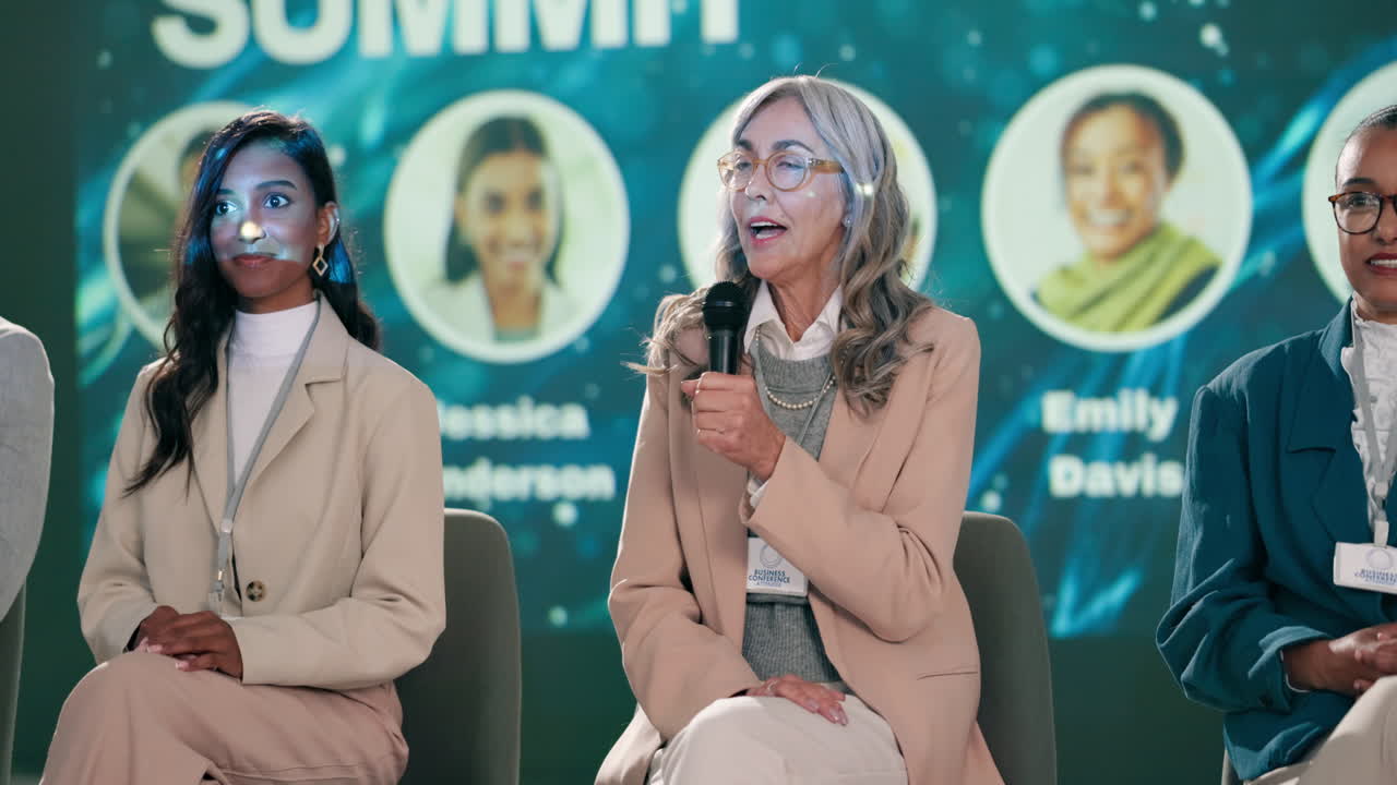Panel discussion at a business conference