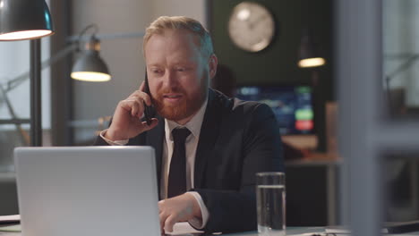 businessman on phone call in office