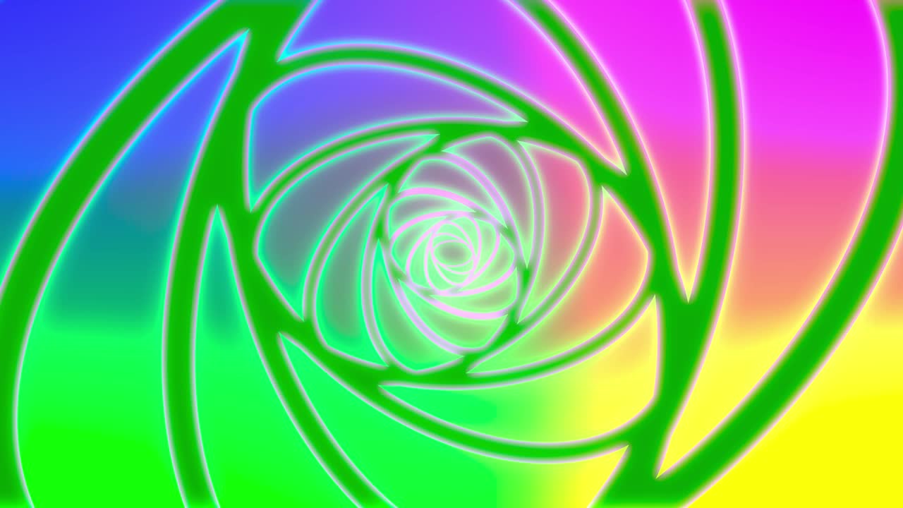 Abstrakt regnbue spiral psykedelisk tunnel baggrund. Sømløs 4k animation. Virtual reality fremtidsdesign 3d render.