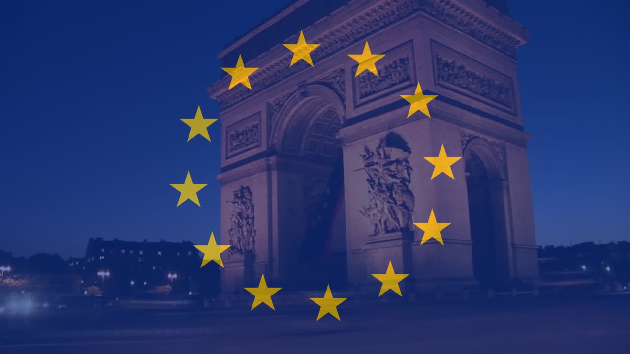 Animation of European Union flag