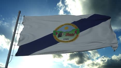 Flag of Temecula, city of California, United States of America