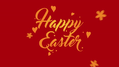 Animated-closeup-Happy-Easter-text-on-red-background-2