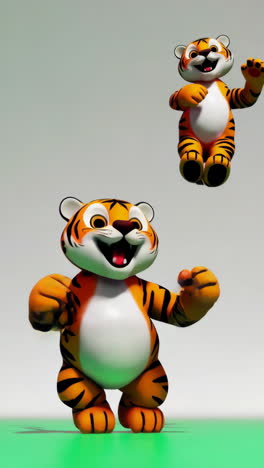 animated cartoon tiger in various poses