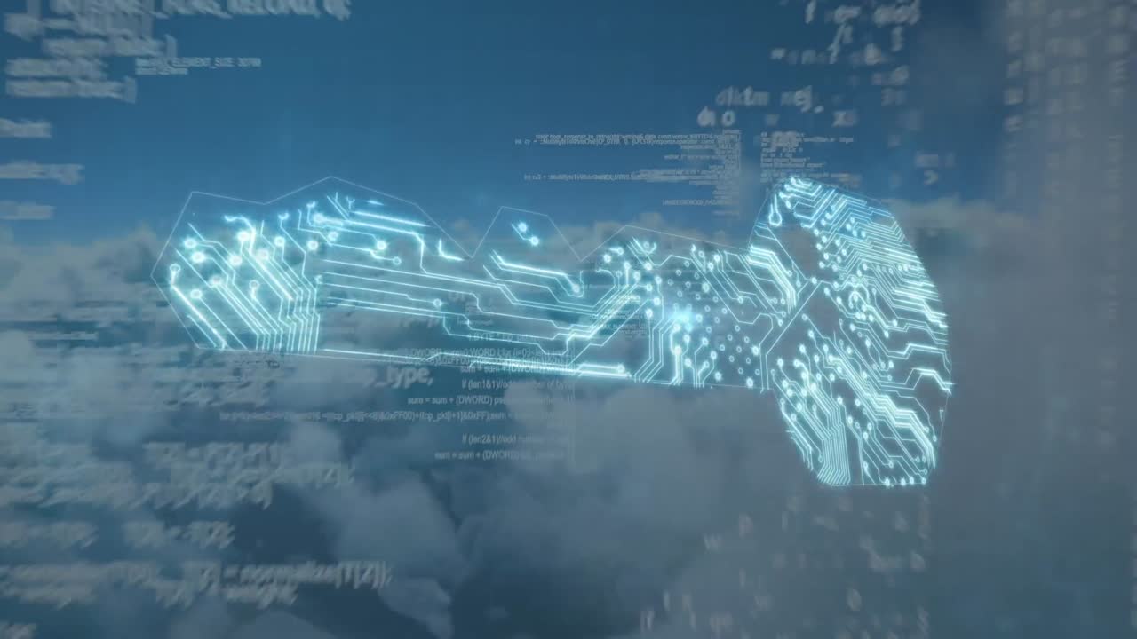 키와 클라우드를 통한 데이터 처리의 애니메이션