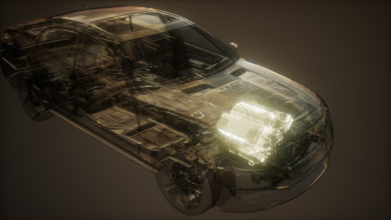 Car Engine Visible in Car