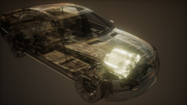 Car Engine Visible in Car